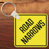 Road Versmalt Metalen Vierkante Sleutelhanger (Voorkant)