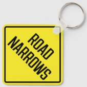 Road Versmalt Metalen Vierkante Sleutelhanger (Achterkant)