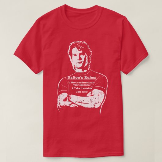 Roadhouse Daltons Regels witte print T-shirt (Design voorkant)