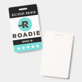 Roadie Delivery ID-badge Badge (Voor- en achterkant)