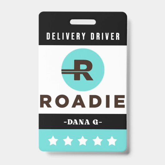 Roadie Delivery ID-badge Badge (Voorzijde)