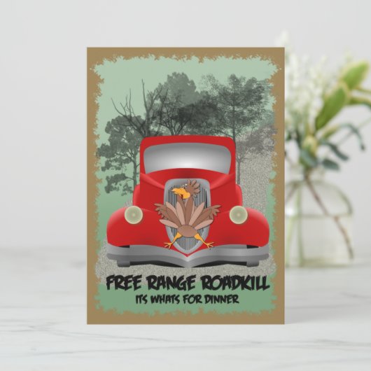 Roadkill-binnenuitnodiging Kaart (Staand voorkant)