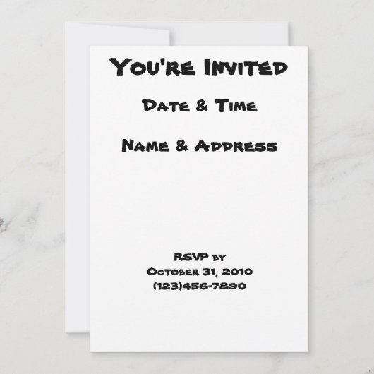 Roadkill-binnenuitnodiging Kaart (Achterkant)