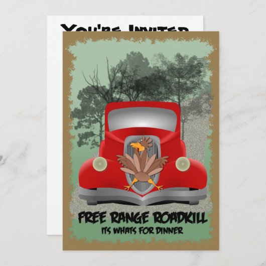 Roadkill-binnenuitnodiging Kaart (Voorkant / Achterkant)