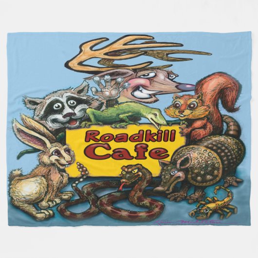 RoadKill Cafe Fleece Deken (Voorkant (Horizontaal))