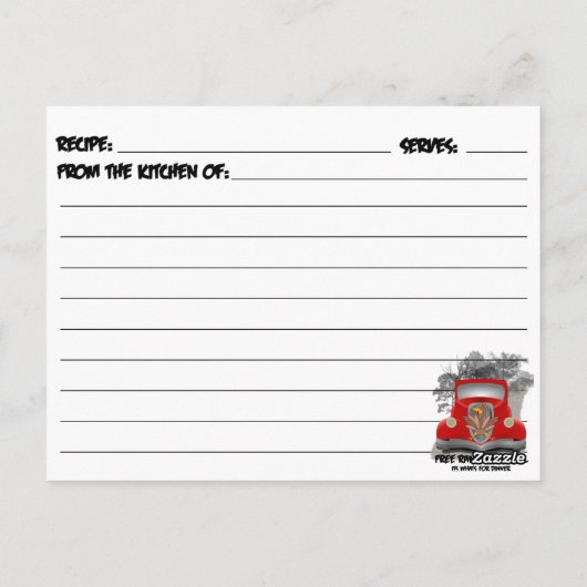 Roadkill for Dinner Recipe Card Briefkaart (Achterkant)