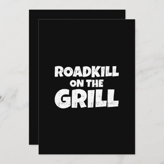 Roadkill on The Grill - Funny BBQ Party Kaart (Voorkant / Achterkant)
