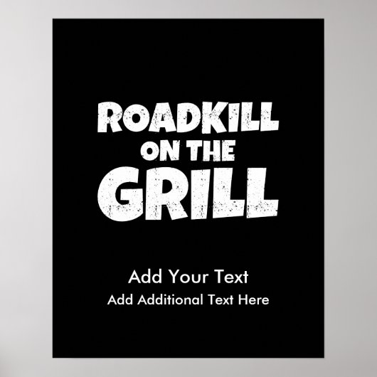 Roadkill on The Grill - Funny BBQ Party Poster (Voorkant)