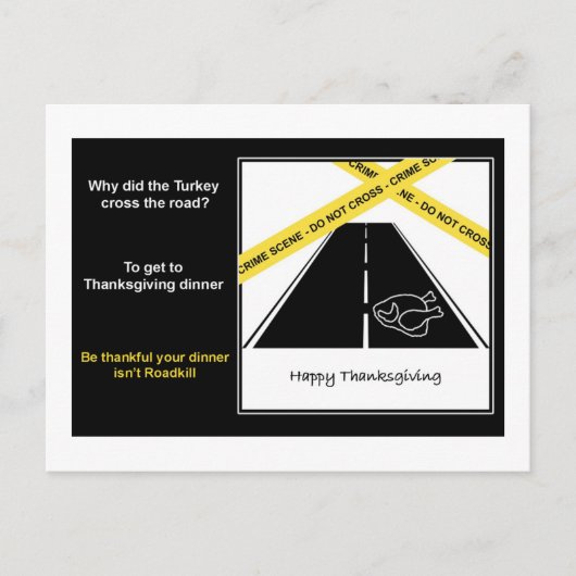 Roadkill Thanksgiving Briefkaart (Voorkant)
