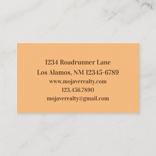 Roadrunner Bird Desert Landschap Yucca Flower Visitekaartje (Achterkant)