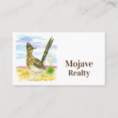 Roadrunner Bird Desert Landschap Yucca Flower Visitekaartje (Voorkant)