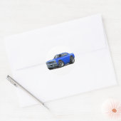 Roadrunner Blue Car 1970 Ronde Sticker (Envelop)