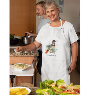 Roadrunner in levendige waterverf lang schort