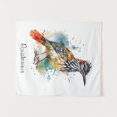 Roadrunner in levendige waterverf wandkleed (Voorkant (horizontaal))