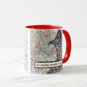 Roadrunner New Mexico Map Santa Fe Humor Highways Mok (Voorkant rechts)