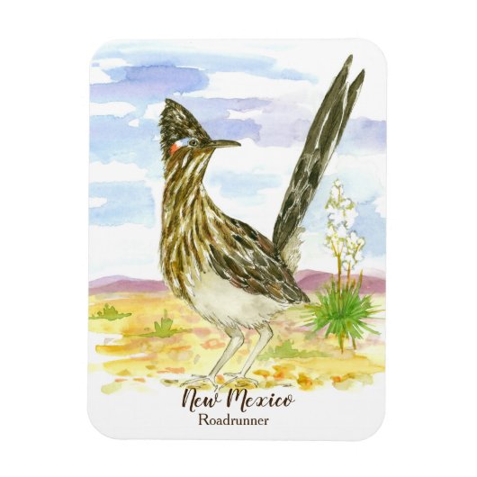 Roadrunner New Mexico staat vogel Yucca bloem Magneet (Verticaal)