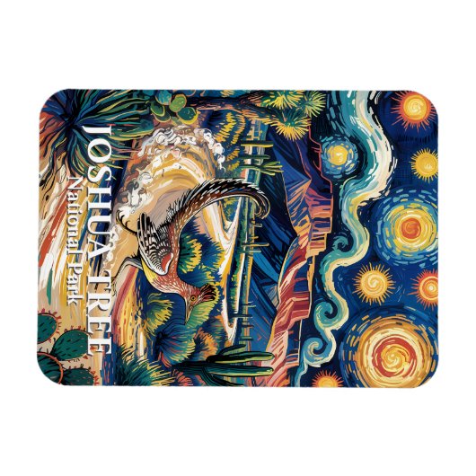 Roadrunner of Joshua Tree Van Gogh Night Custom Magneet (Horizontaal)