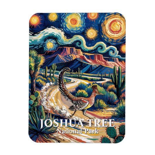 Roadrunner of Joshua Tree Van Gogh Night Custom Magneet (Verticaal)