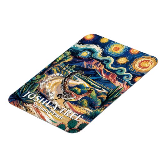 Roadrunner of Joshua Tree Van Gogh Night Custom Magneet (Linkerzijde)