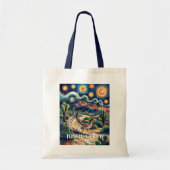 Roadrunner of Joshua Tree Van Gogh Night Custom Tote Bag (Voorkant)