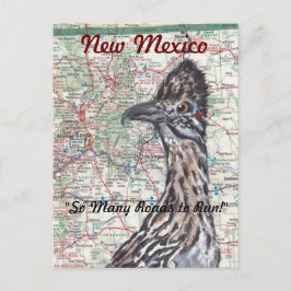 Roadrunner op Map New Mexico Briefkaart - Fun!