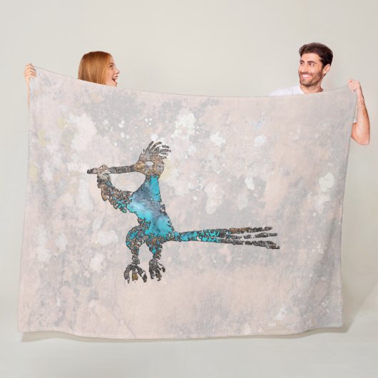 Roadrunner Petroglyph Fleece Deken (In situ)