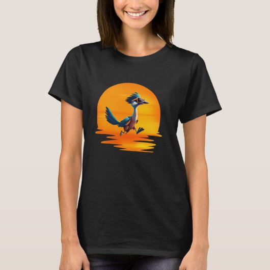Roadrunner Sunset Fast Bird Running The Roads Sung T-shirt (Voorkant)