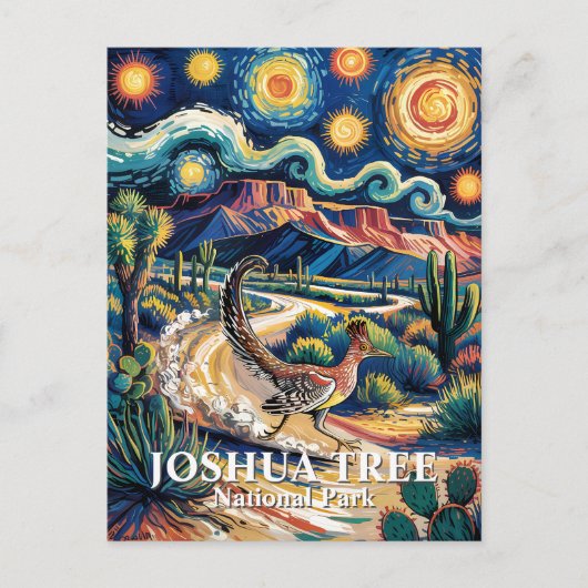 Roadrunner van Joshua Tree Van Gogh Night Aangepas Briefkaart (Voorkant)