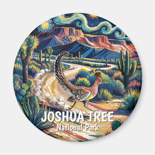 Roadrunner van Joshua Tree Van Gogh Night Aangepas Magneet (Voorkant)