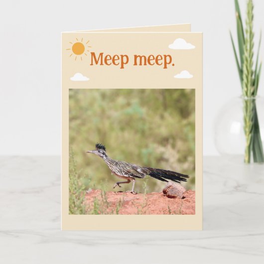 Roadrunner Vouw Verjaardagskaart Kaart (Voorkant)