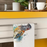 Roadrunner, waterverf theedoek<br><div class="desc">waterverf schilderij van een staande roadrunner</div>