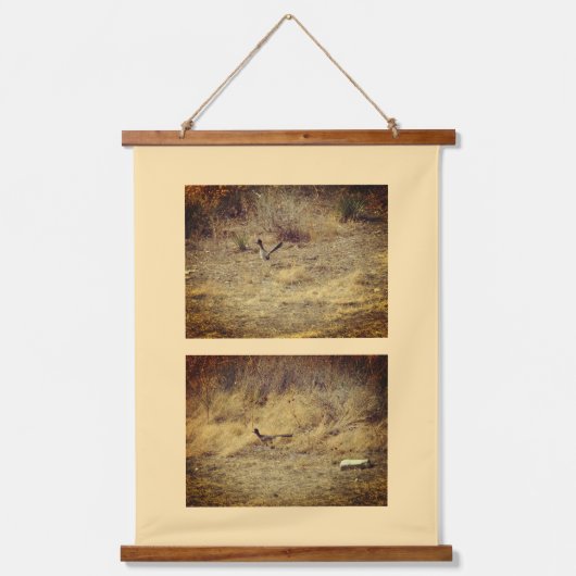 Roadrunner Wood Topped Tapestry Hangend Wandkleed (Voorkant)