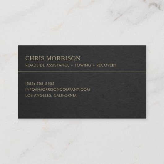 Roadside Assistance Visitekaartje (Achterkant)