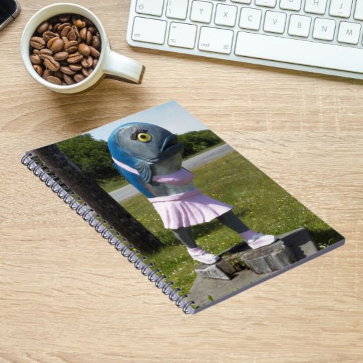 Roadside Attractie Vis Meisje Standbeeld Notitieboek