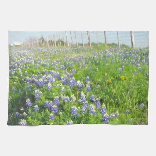 Roadside Bluebonnets Keukenhanddoek (Horizontaal)