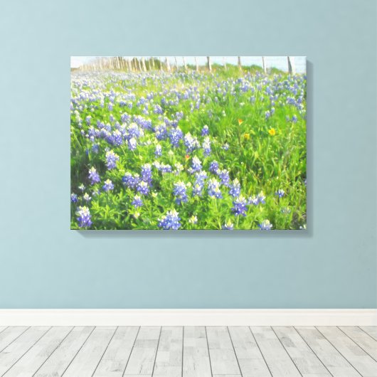 Roadside Bluebonnets Stretted Canvas (Insitu (Houten vloer))