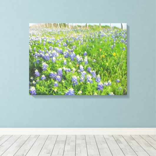 Roadside Bluebonnets Stretted Canvas (Insitu (Houten vloer))
