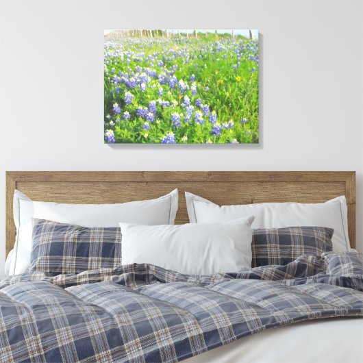 Roadside Bluebonnets Stretted Canvas Afdruk (Insitu (Slaapkamer))