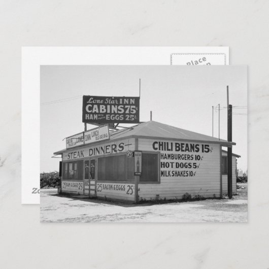 Roadside Diner, 1939 Briefkaart (Voorkant / Achterkant)
