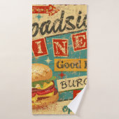 Roadside Diner metal-bord, diner, retro, v Badhanddoek (Badhanddoek)