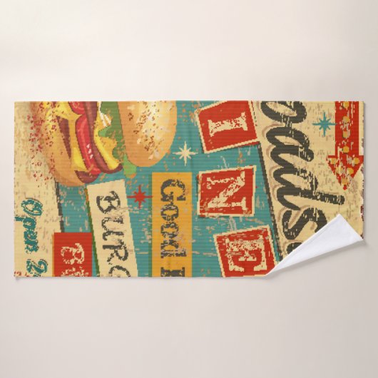 Roadside Diner metal-bord, diner, retro, v Badhanddoek (Badhanddoek)