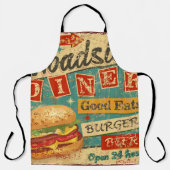  Roadside Diner metal-bord, diner, retro, v Schort (Voorkant)