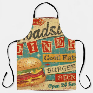  Roadside Diner metal-bord, diner, retro, v Schort