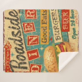  Roadside Diner metal-bord, diner, retro, v Sherpa Deken (Voorkant (horizontaal))