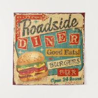 Roadside Diner metal-bord, diner, retro, v