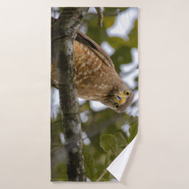 Roadside hawk, bruine vogelfotografie bad handdoek