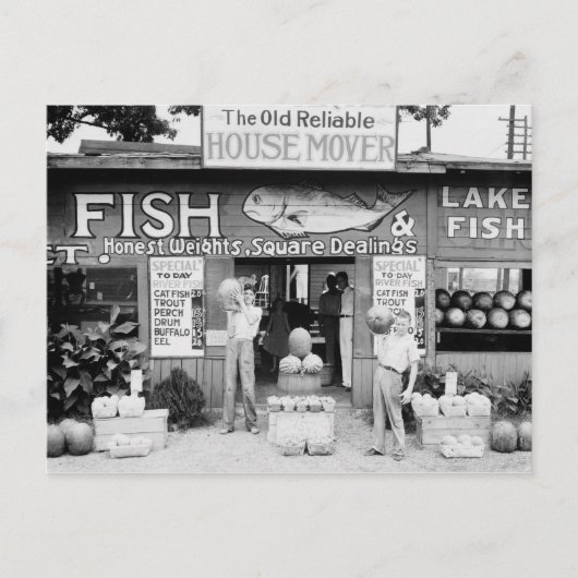 Roadside Market, 1936 Briefkaart (Voorkant)