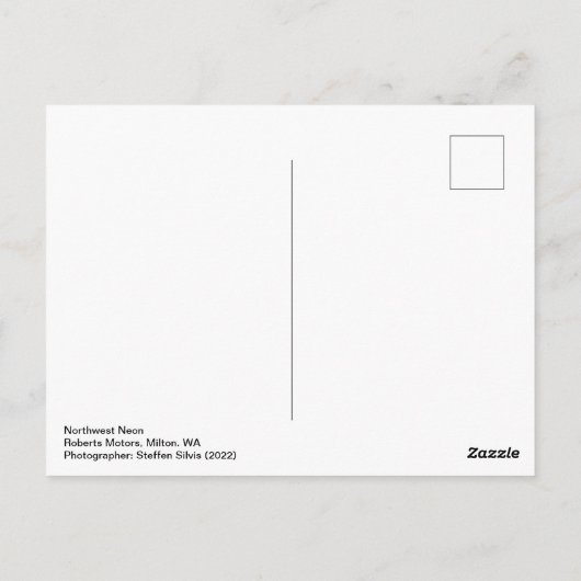 Roadside Neon Briefkaart (Achterkant)