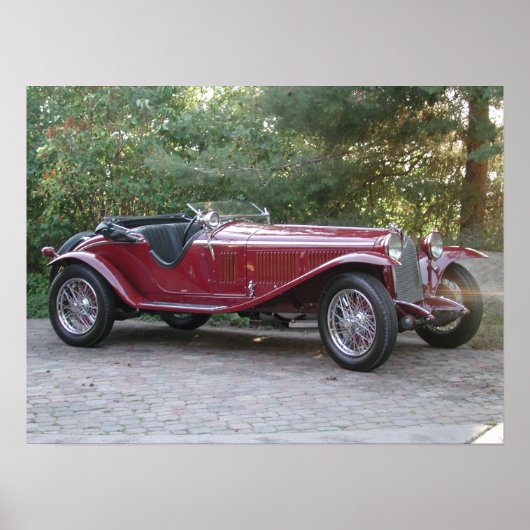 Roadster Alfa Romeo 1750 1929 Poster (Voorkant)