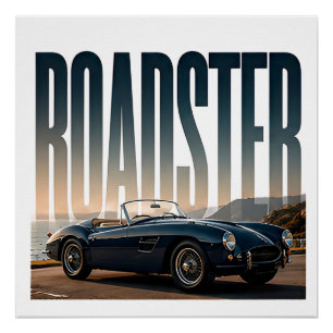 Roadster Luxe Open Weg Editoriale Grafiek Perfect Poster